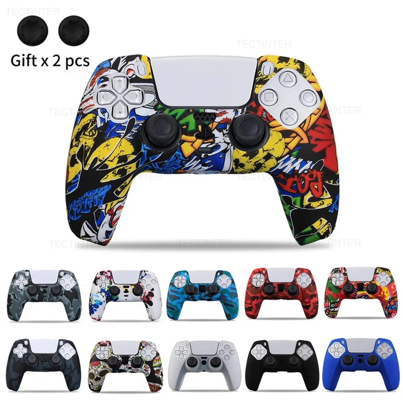 Protective Cover Silicone For Playstation 5 For PS5 Accessories Controller Rubber Case For PS5 Slim joysticks Thumb Grips Caps