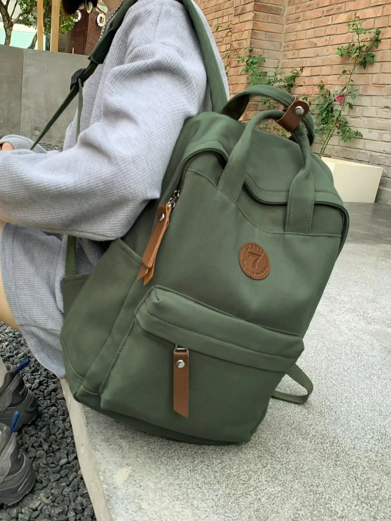 Fashionable Simple Style Plain Color Large Capacity Durable Backpack, Casual Trendy Versatile High-quality Daily Zipper Backpack for High School & College for Women & Men