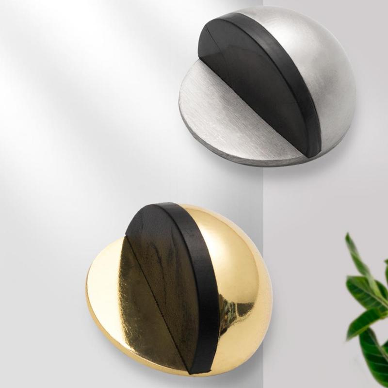 Product Introduction of Door Stopper Non Punching Sticker Stainless Steel Rubber Door Stopper Door Holders Catch Floor Mounted Anti-collision Door Stop 2