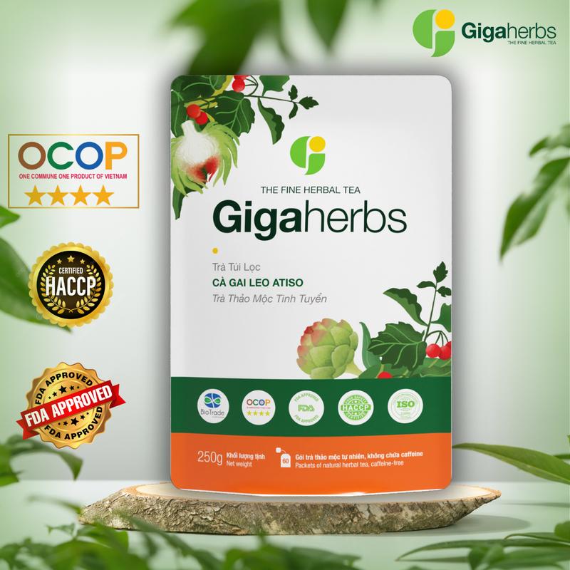 Trà Mát Gan GigaHerbs Túi Zip 250Gram Nước Trà Tea Chè Cà Gai Leo Atiso - Sản Phẩm Chính Hãng 0