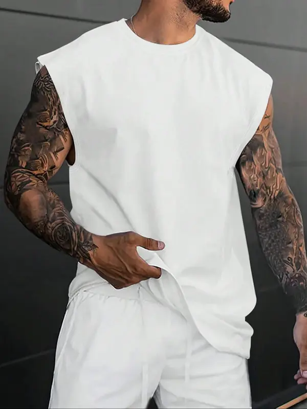 Men's Letter Print  Back  Tank Top, Regular Fit Casual Sleeveless Top for Summer, Men's Top for Daily Wear 5