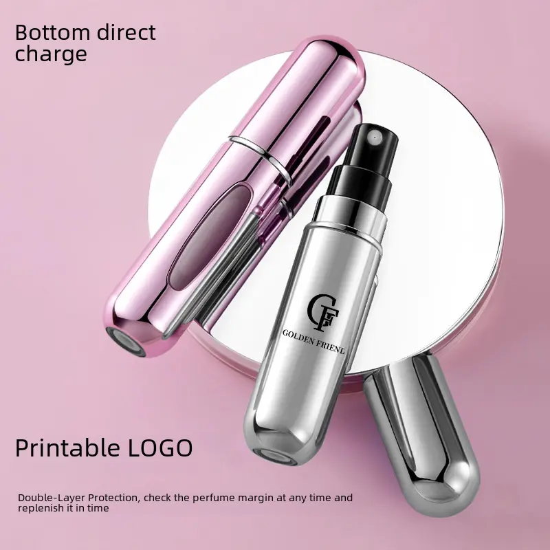 Vacuum Storage Bottle Portable Perfume Sub-Bottles Storage Bottle Bottom Straight Pump Press Type Spray Bottle Fine Sprays Small Spray Bottle Tin Organiser Canister