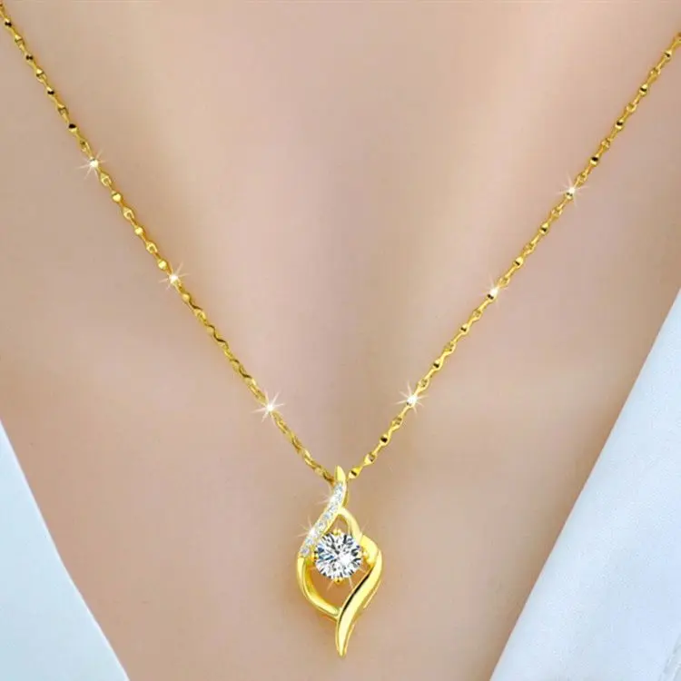 Vòng Cổ Vàng, Dành Cho Phụ Nữ, Dây Chuyền Xương Đòn Mặt Dây Chuyền Tình Yêu Hình Trái Tim Trang Sức Chain Jewelry 3