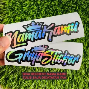 STICKER MOTOR - STIKER NAMA CUSTOM NAMA REQUEST HOLOGRAM NAMA MAHKOTA