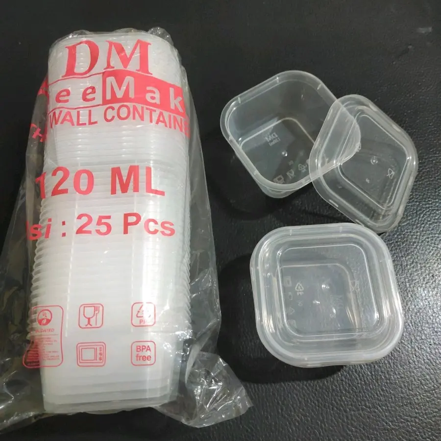 THINWALL DM 120 ML SQUARE  MINI - ( 120ML SQ Mini ) - ISI 25 Set