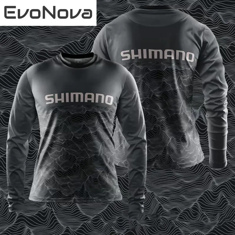 EvoNova Microfibre Baju Pacing Shirt Fishing Outfit Fish Shirt Fishing Jersey Sublimation Clothes Anti-UV WAVE