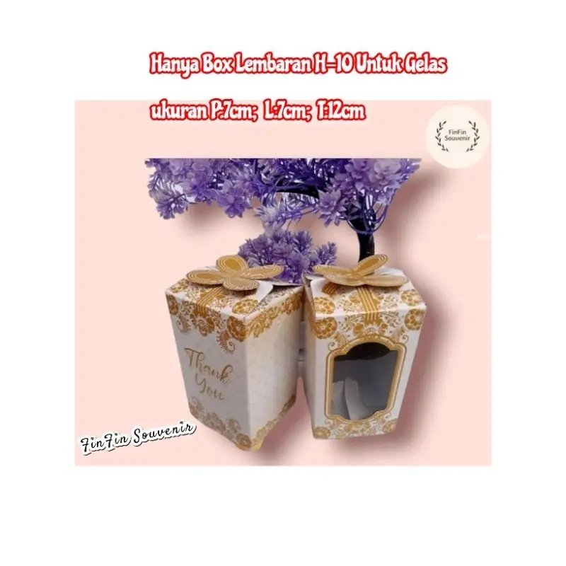 Kemasan 50pcs Box Motif H10 Untuk Souvenir Gelas