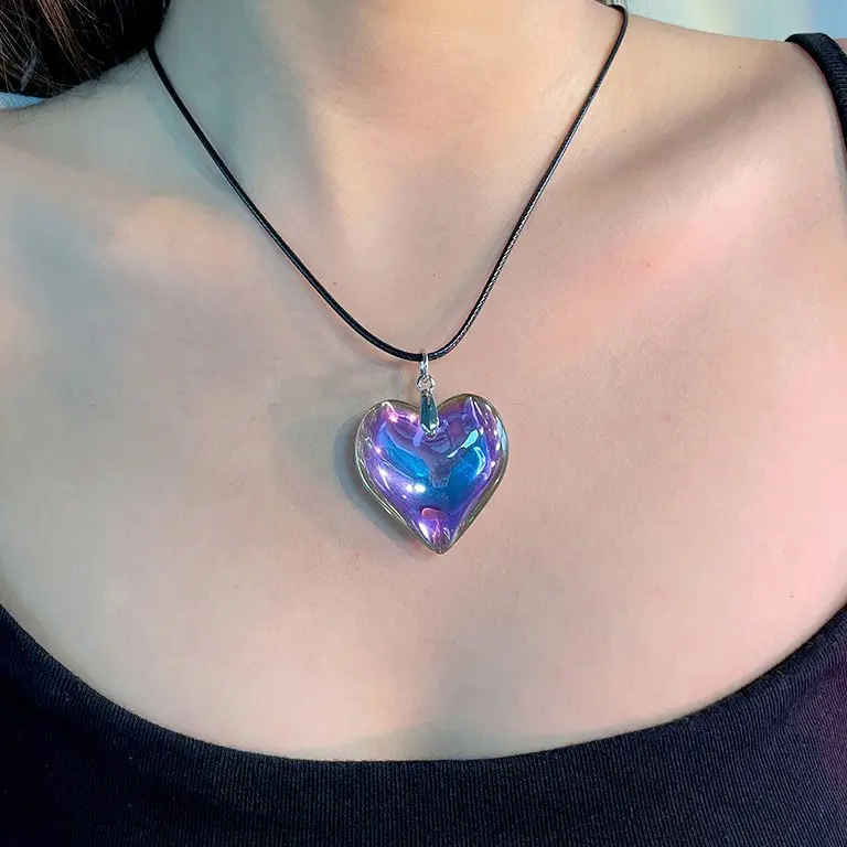 Mặt Dây Chuyền Mặt Đá Pha Lê Hình Trái Tim Lấp Lánh - Phong Cách Hàn Quốc Hot Trend TikTok 2025 | Phụ Kiện Thời Trang Đa Phong Cách, Quà Tặng Ý Nghĩa 2