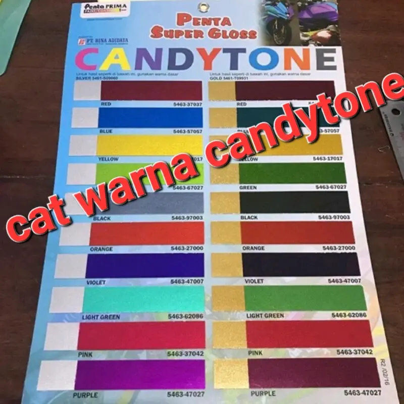CAT PENTA SUPER GLOSS NC SOLID -METALLIC / METALIK -CANDY TONE - LEMABAYUNG - STABILO -200 GRAM - CAT DUCO OTOMOTIF Paint Car 5