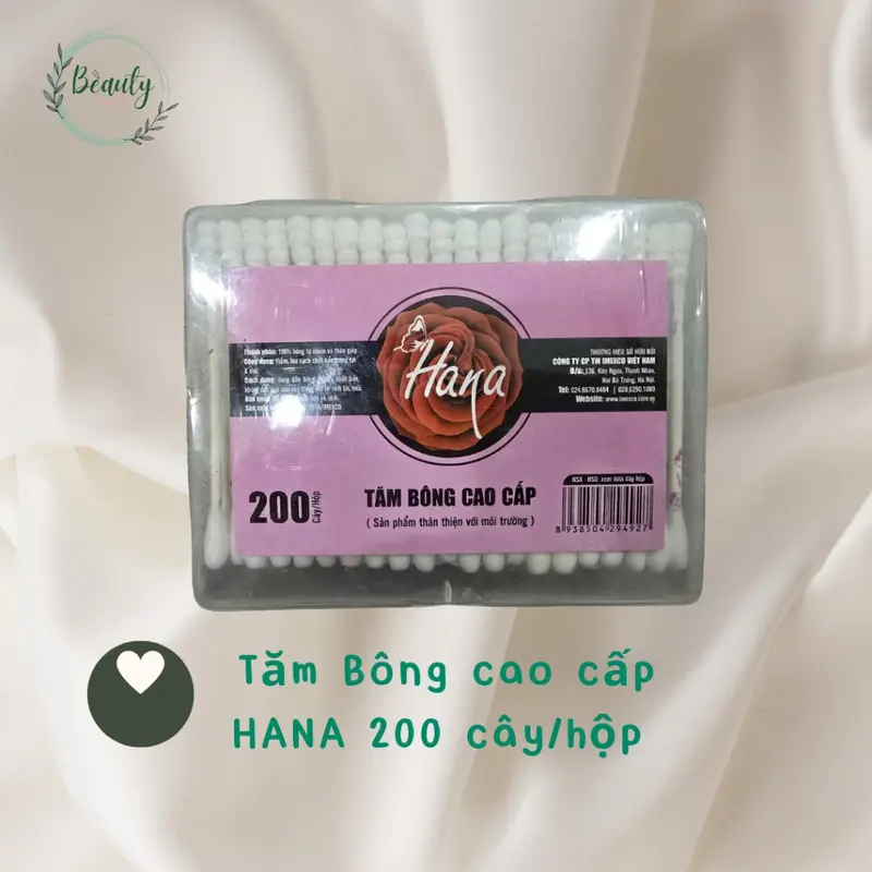 Tăm bông cao cấp Hana lõi giấy 200 que 1