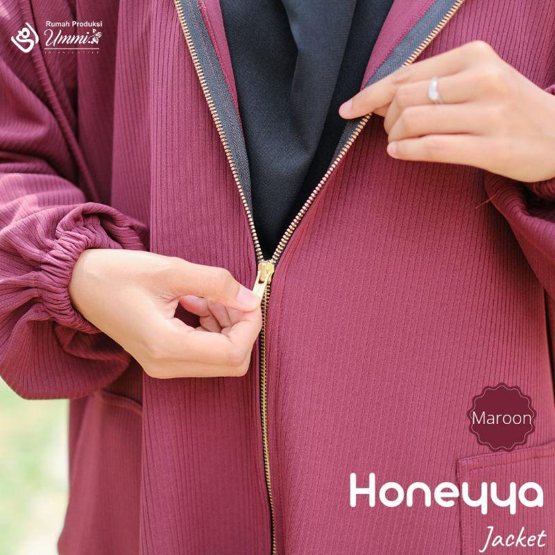 Jaket syari Honeyya | Jacket Honeyya Rumah produksi ummi Polos Panjang Outer 4