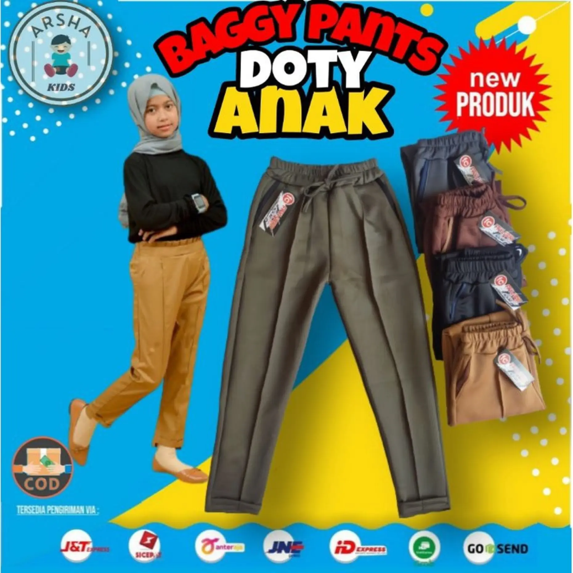 Celana panjang anak perempuan luna doty cubit 6-12 tahun baggy pants
