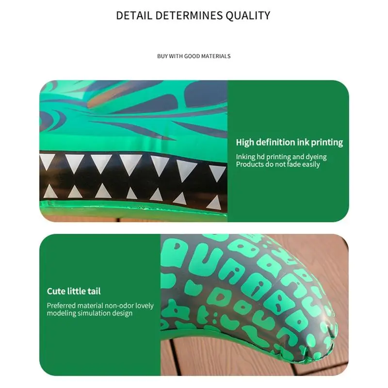 Inflatable Crocodile Design Swimming Board, Cute Inflatable Swimming Board, Floating Swimming Board, Swimming Accessories, Summer Swimming Supplies 7