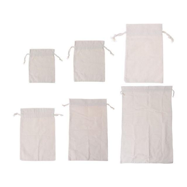 Túi vải canvas nhỏ mini có dây rút màu kem đậm đựng phụ kiện, cà phê, trang sức tiện lợi Canvas 5