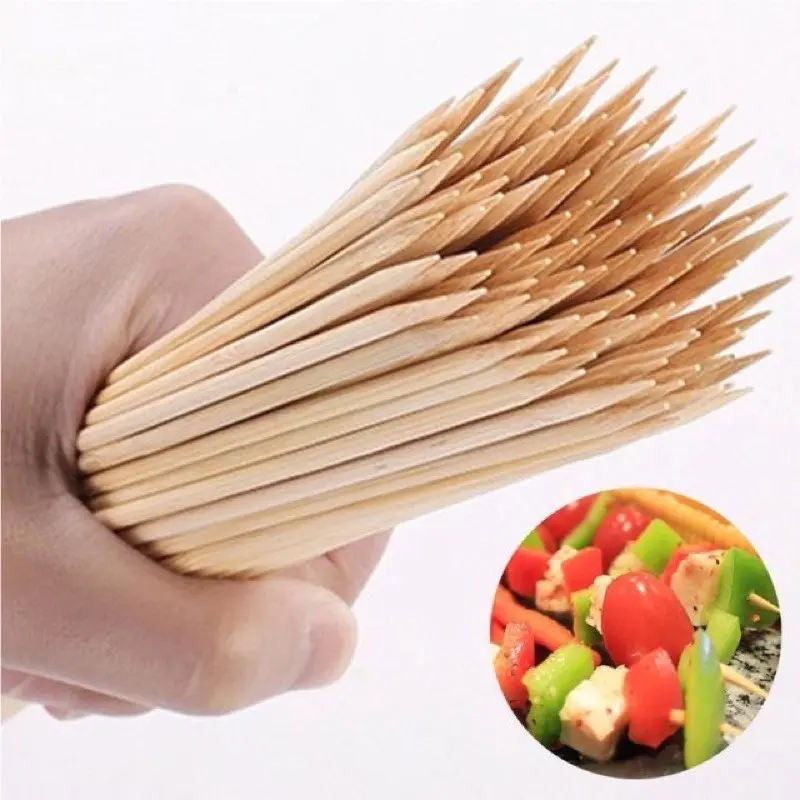 Bamboo Skewers (Round) BBQ Stick 100pcs/pack Meat Utensils