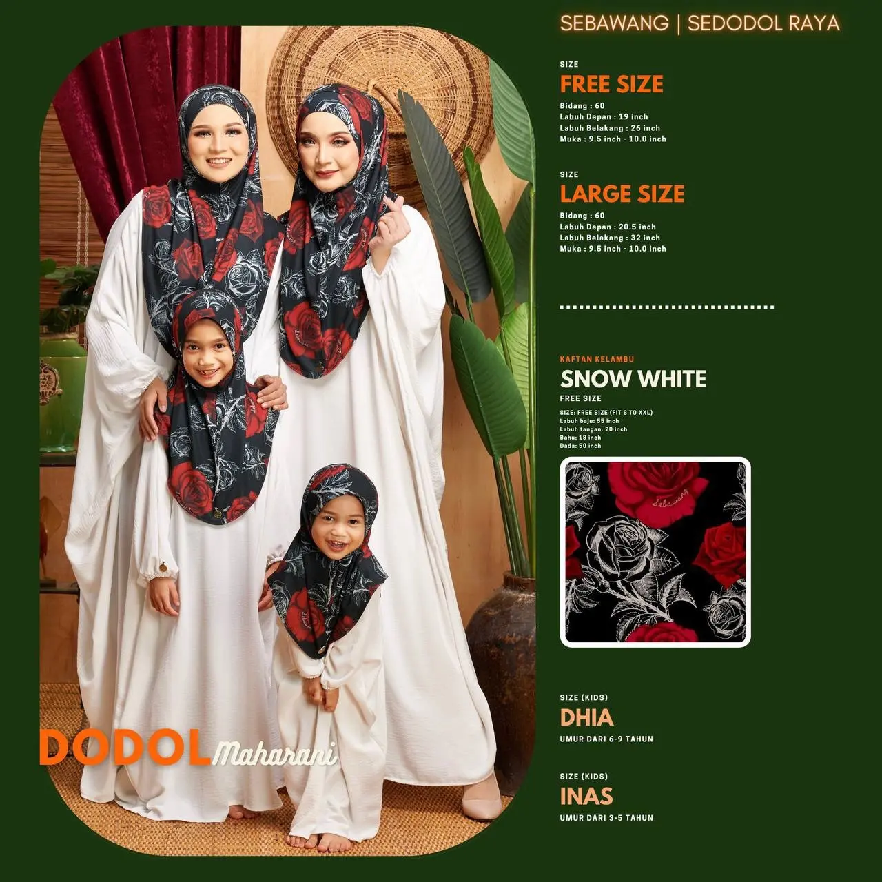 SEDODOL RAYA PRINTED SEBAWANG Hijab