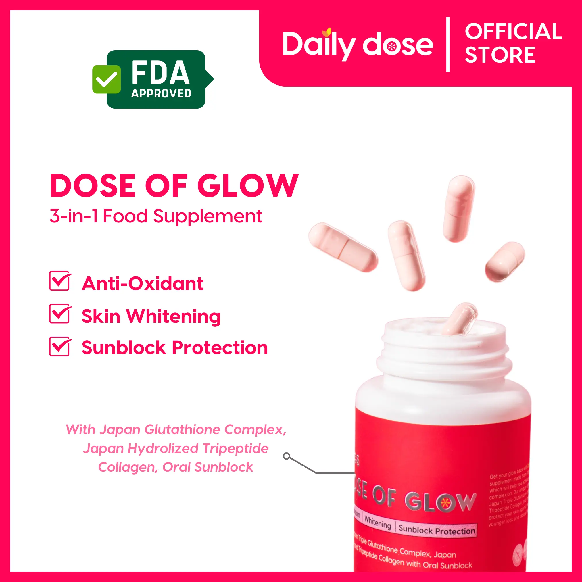 collagen glutathione dosage Glutathione Supplements for Antioxidant Support main image 1