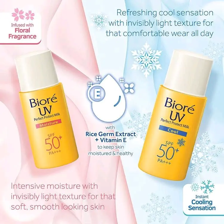 BIORE UV  Sunscreen Perfect Milk Moisture Perfect Protect Milk Cool (All Skin Types) Facial Skincare
