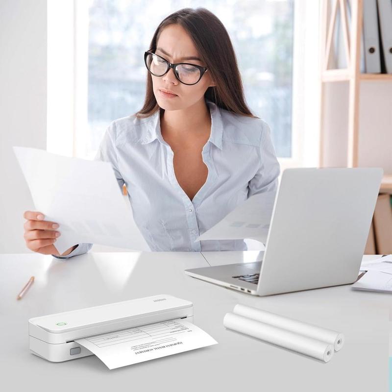 Product Introduction of A4 Thermal Printer Paper, 1/4 Rolls or 100 Sheets Multi-purpose Document File Home & Office Thermal Paper, Compatible with M08F/A40/PD-A4 Thermal Printer 8