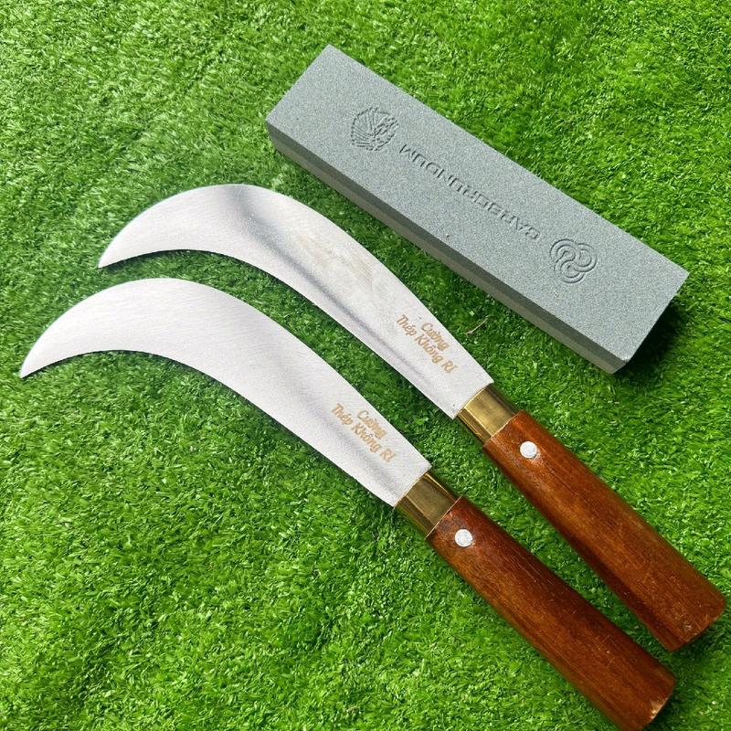 Dụng cụ làm vườn - Combo 2 dao rửa dừa dài 3 tất được làm từ thép 420J2 cao cấp không rỉ | Tặng kèm đá mài | 3