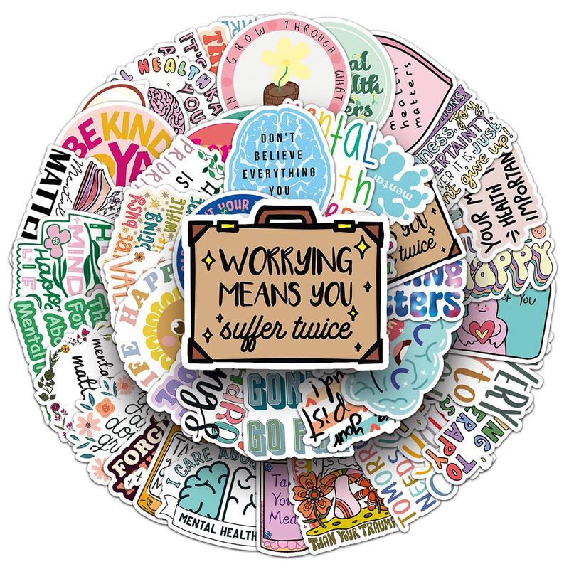 Product Introduction of Cartoon Letter Pattern Sticker, 50pcs Decorative Sticker for DIY Scrapbook Water Bottle 14