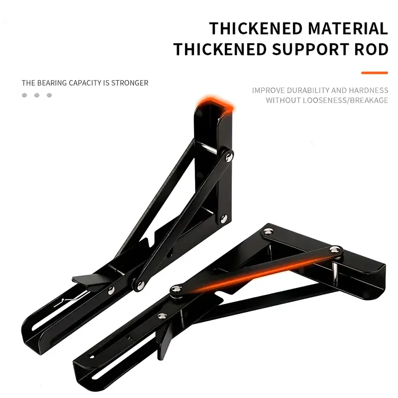 L-shaped Foldable Shelf Bracket, 1 Pair DIY Folding Bracket Accessory, Furniture Hardware Accessories for Home Office 5