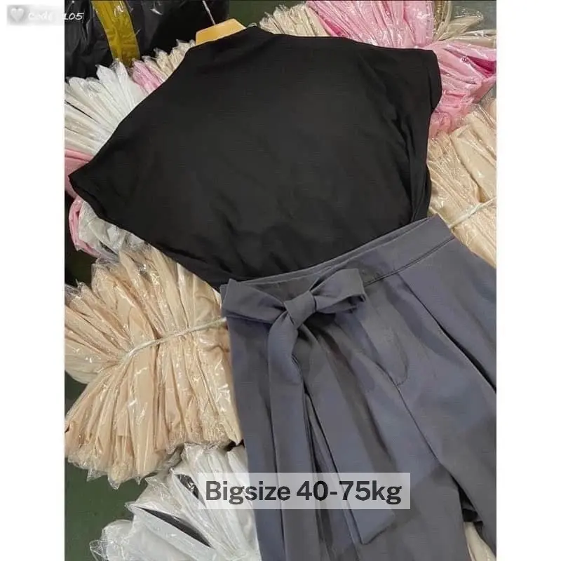 Quần Ống Rộng Phối Dây Nơ To( CÓ BIGSIZE 40- 75KG ) Liền Cạp Cách Điệu 1 Bên Dễ Phối Đồ-XMHH-mã 6324 1