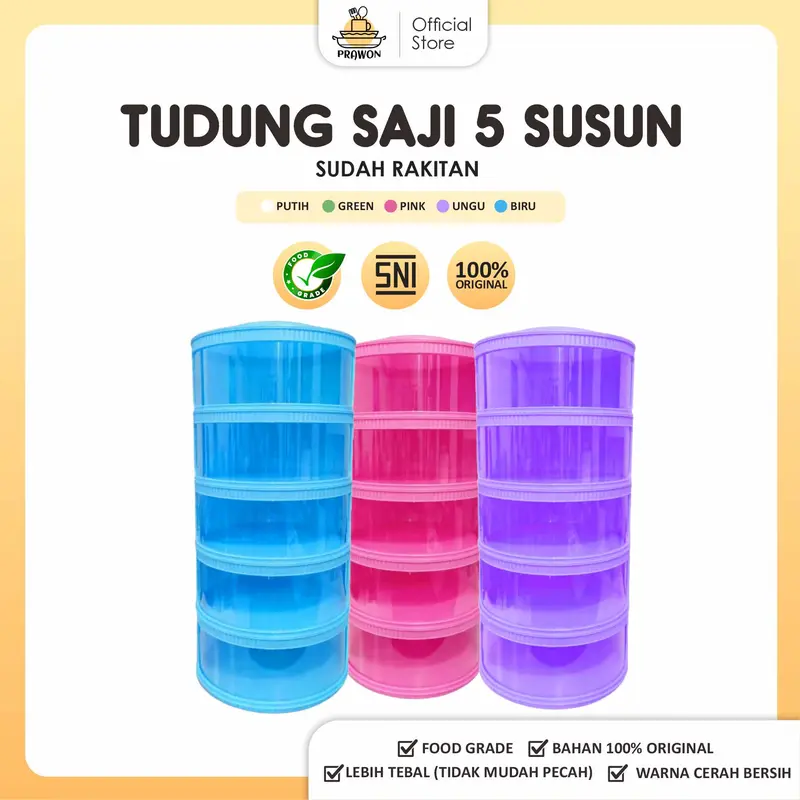 TUDUNG SAJI FOOD STORAGE PENYIMPAN MAKANAN ESTETIK 5 SUSUN RAKITAN 2