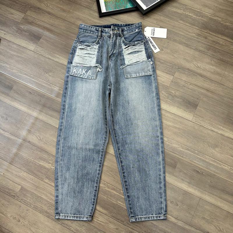 (Bigsize 75kg) Quần Baggy Jean Nữ Lộ Túi Thêu KaKa-Có Túi Rách Cào Denim Women 6