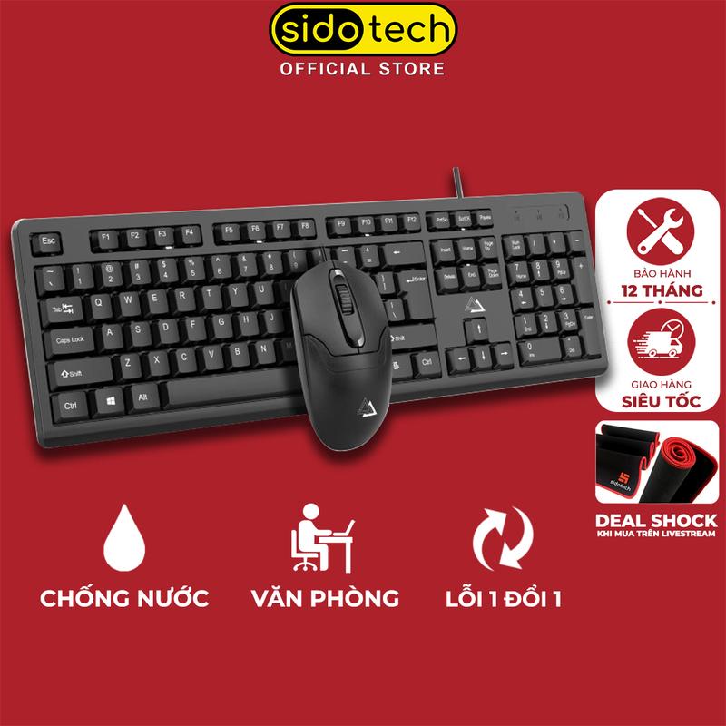 Bàn phím máy tính giá rẻ SIDOTECH KM10 có dây full size 104 key gõ phím nhanh chống nước tốt giả cơ gaming văn phòng