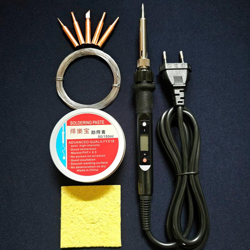 Bộ Mỏ Hàn Thiếc Điều Chỉnh Nhiệt Độ 80W 5 Món Có LCD Hiển Thị