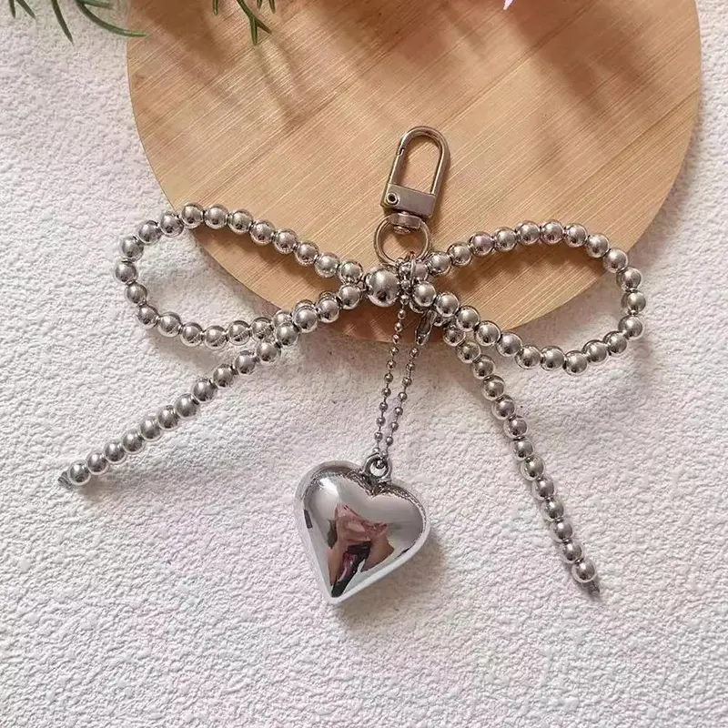 Mặt Dây Chuyền Trái Tim, Thiết Kế Thắt Nơ Đơn Giản, Quyến Rũ Túi, Mặt Dây Chuyền Túi, Phụ Kiện Túi 2