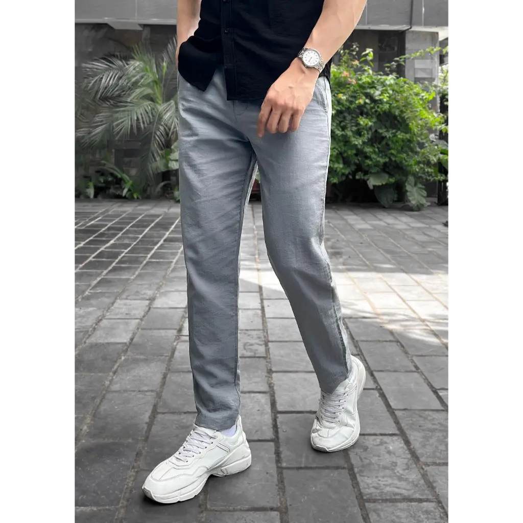 Quần đũi dài Nam, quần dài nam vải đũi (Loại đẹp), lưng thun phom slimfit, ống suông tông 5 màu