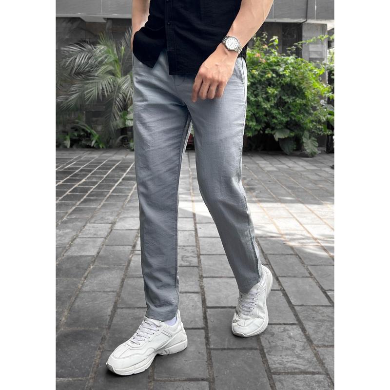 Quần đũi dài Nam, quần dài nam vải đũi (Loại đẹp), lưng thun phom slimfit, ống suông tông 5 màu