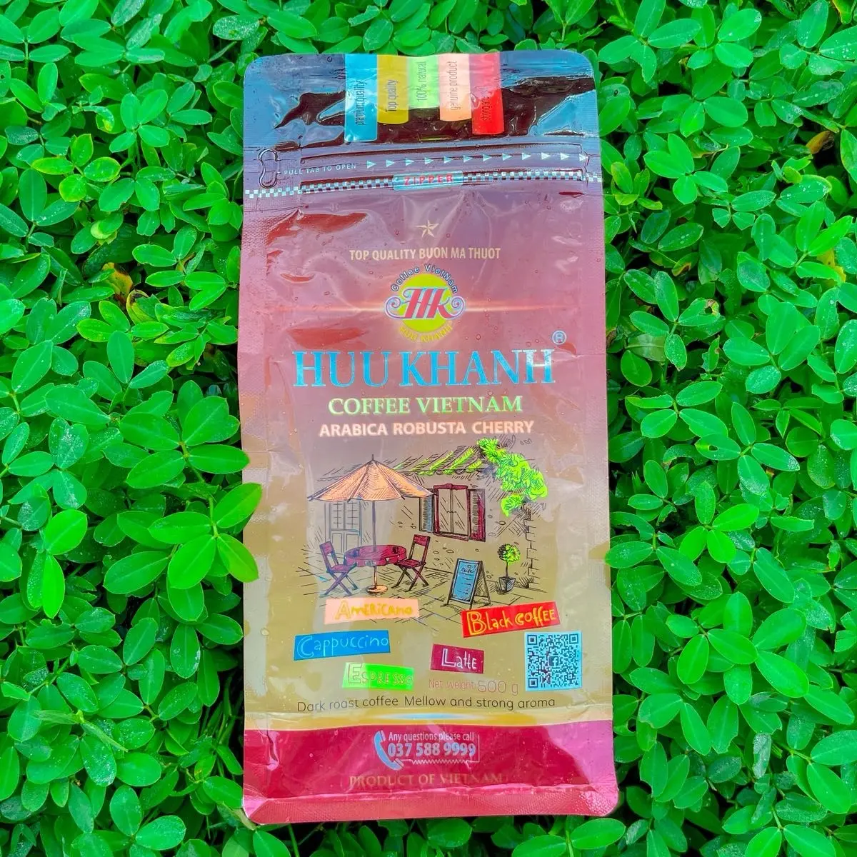 Cà phê Hữu Khánh 1 sao bịch 500 gram - cà phê pha phin