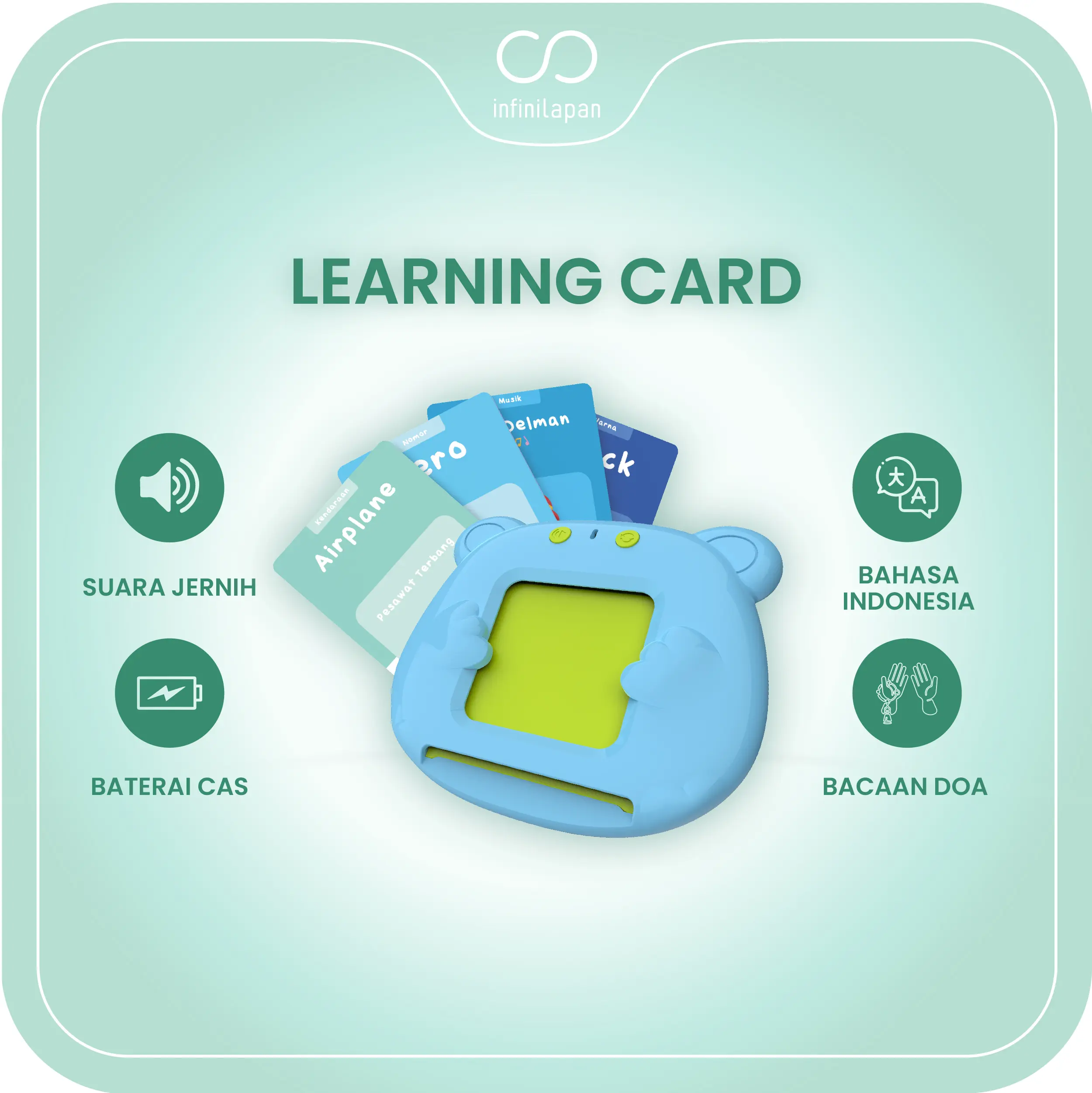 BRAND LOKAL MAINAN EDUKASI MESIN PENGENALAN KOSAKATA BAHASA INGGRIS | VOCABULARY LEARNING MACHINE | MESIN PEMBELAJARAN KARTU ELEKTRONIK | KARTU FLASH AUDIO | INFINILAPAN