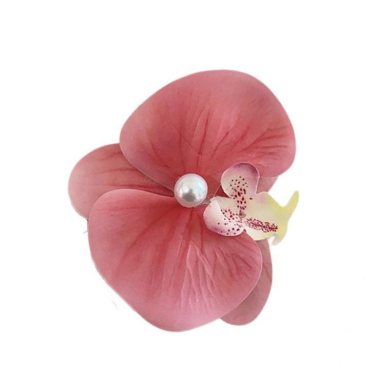 Product Introduction of Elegant Phalaenopsis Flower Hair Clip, Side Bangs Hairpin For Women, New Arrival Forehead Pearl Hair Ornament 4