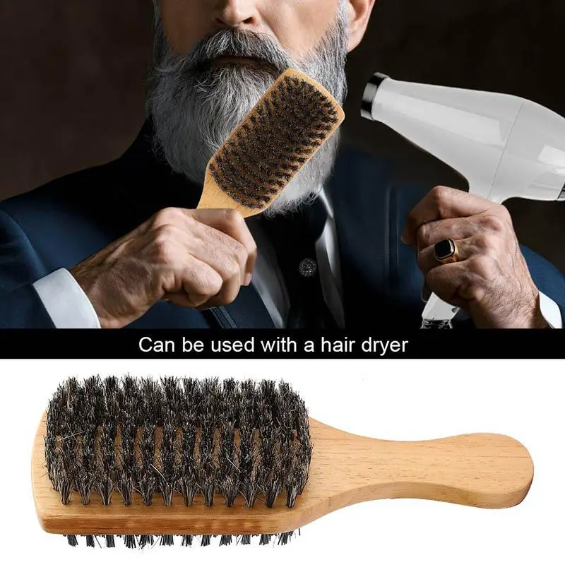 Double-sided Horse Mane Hair Beard Brush, Professional Beard Styling Comb, Heatless Haircare & Styling Comb for Beard Shaving, Valentine's Day Gift, Hair Style, Trending Beauty Products 7