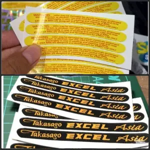 STICKER STIKER VELG TAKASAGO EXCEL ASIA PRINT HITAM OREN ORANYE BERKUALITAS ORI