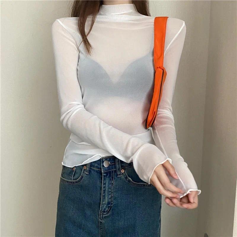 Product Introduction of Áo Thun Nữ, Áo Dài Tay, Xuyên Thấu Đối, 1 Chiếc Top Women 18