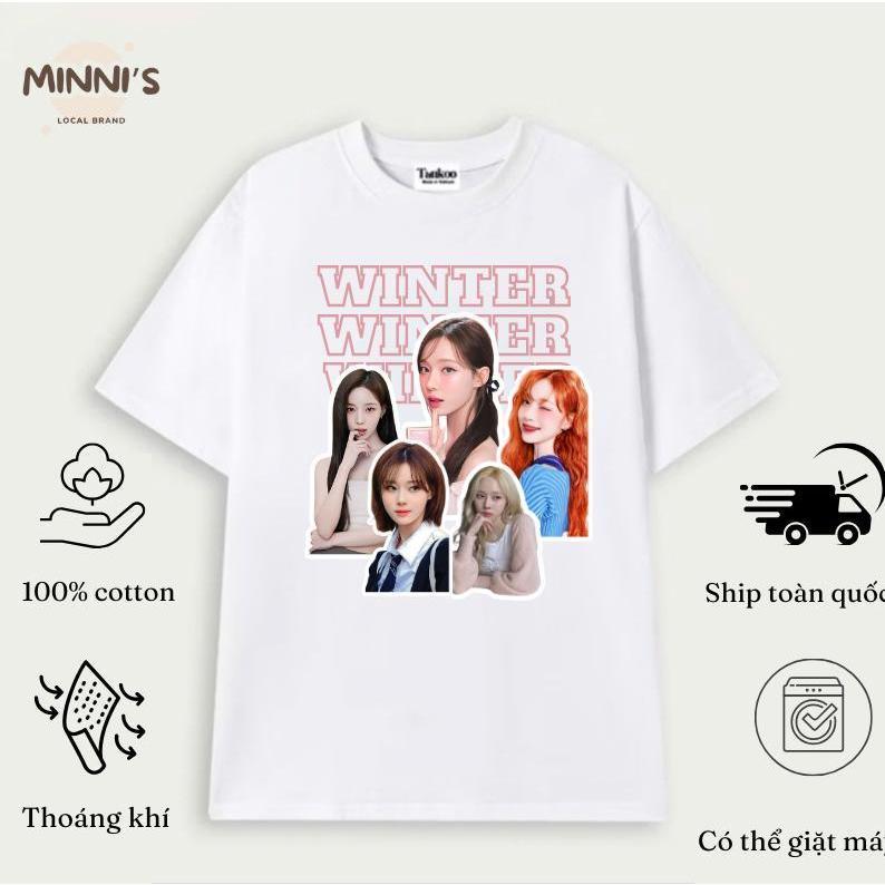Áo thun in hình idol kpop WINTER AESPA xu hướng, áo thun in hình theo sở thích dành cho cả nam và nữ, các fan đu idol, concert, chất cotton thoáng mát, thấm hút Cổ Tròn Unisex Menswear áo  aespa 1