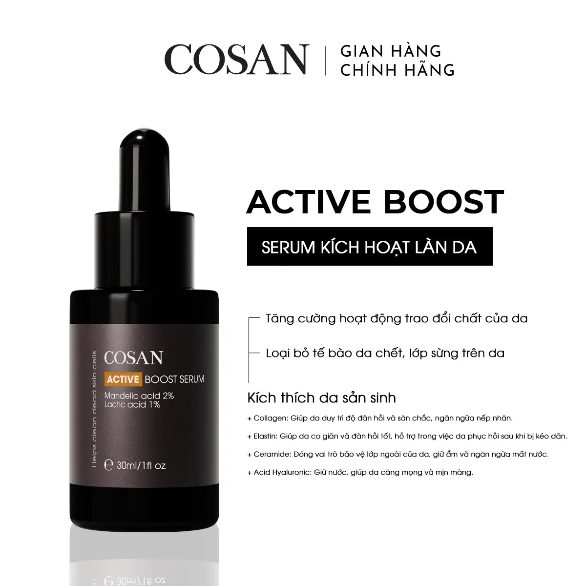 Serum kích hoạt làn da, tăng cường hoạt động của da - Serum Active Boost Cosan 30ml