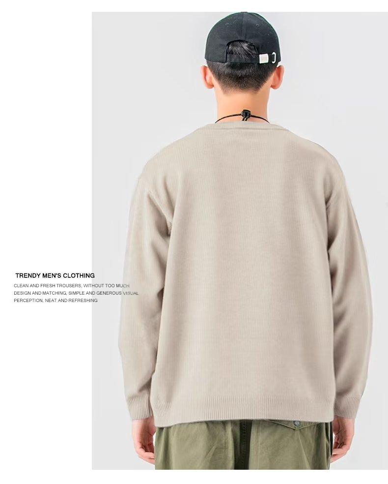 Product Introduction of ZOCI 2024 Áo Len Dệt Kim Cổ Tròn Mới Áo Dáng Rộng Thời Trang Phong Cách Hàn Quốc Cho Nam Menswear Shirt 18