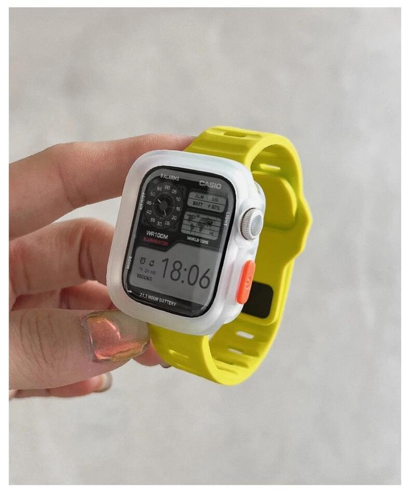 Product Introduction of Ốp Và Dây Đeo Silicon, Ốp Bảo Vệ TPU, Tương Thích Với Apple Watch Series Ultra 9, 8, 7, 6, 5, 4, Se, Ultra 2, 49Mm, 45Mm, 44Mm, 41Mm, 40Mm 25