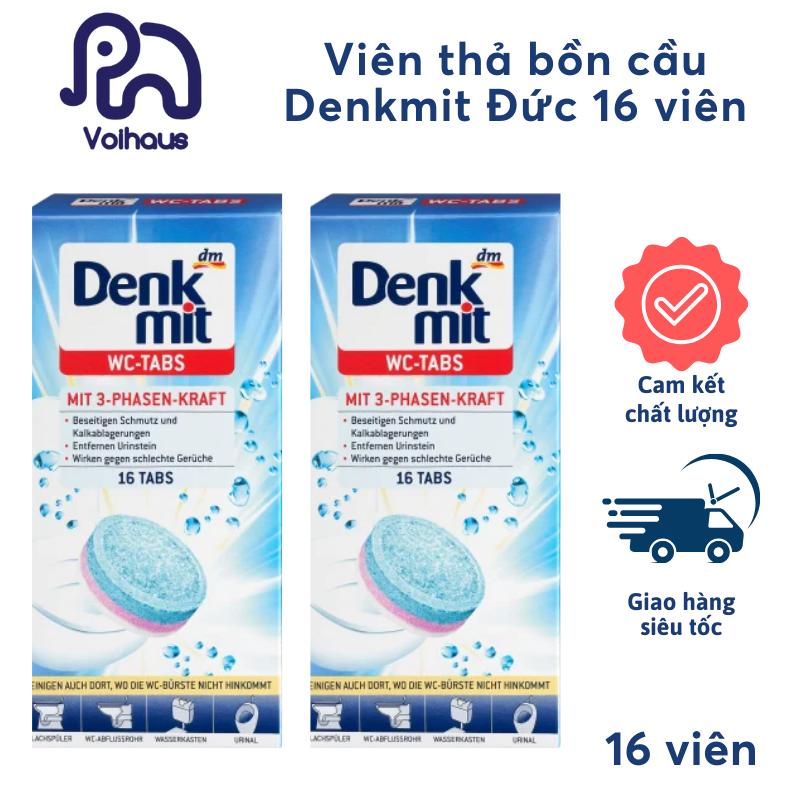 Viên Thả Vệ Sinh Bồn Cầu Toilet Diệt Khuẩn Denkmit Giúp Sạch Thơm WC Hàng Chính Hãng Đức Hộp 16 viên