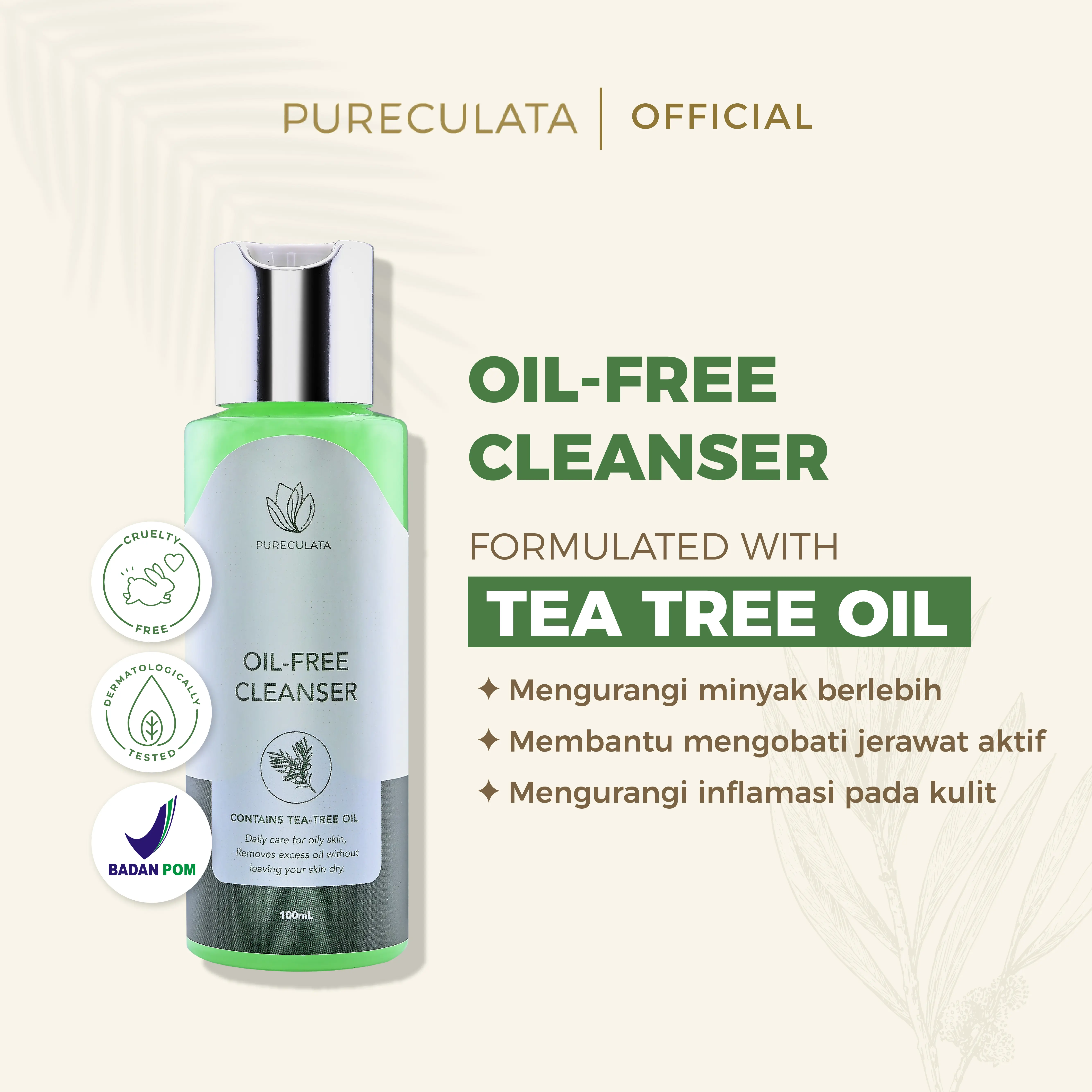 Oil Free Cleanser - Facial Wash Kulit Berminyak/Berjerawat | PURECULATA