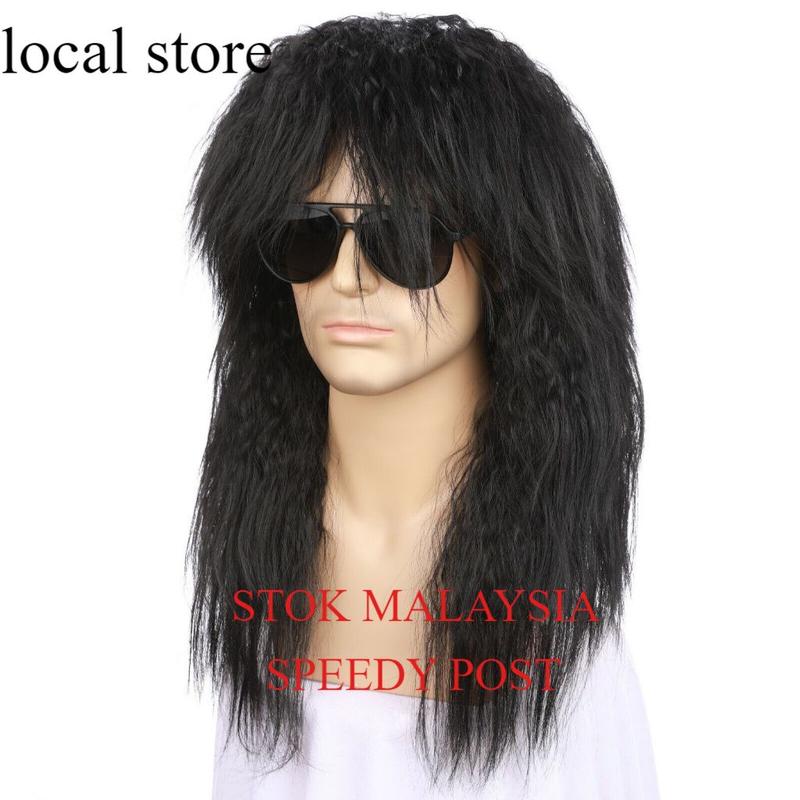 Malaysia stok rock wig rambut palsu rock afro wig mullet wig - TikTok ...