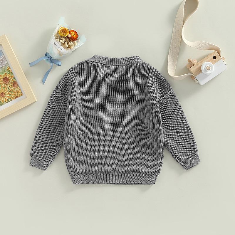 Product Introduction of Toddler Baby Round Neck Sweaters, Long Sleeve Solid Color Loose Knitted Pullovers 43