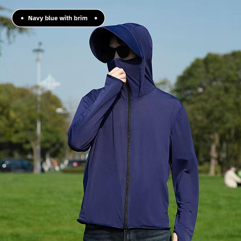Printed Ice Silk Fishing Sun Protection Jacket for Men and Women Custom Logo Detachable Brim Sun Protection Clothing UV Protection Jacket 0