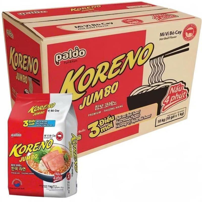 [10 gói] Mì koreno Jumbo Hàn Quốc Bò cay / Kim Chi miến vị chua mì gói pot noodle lazy